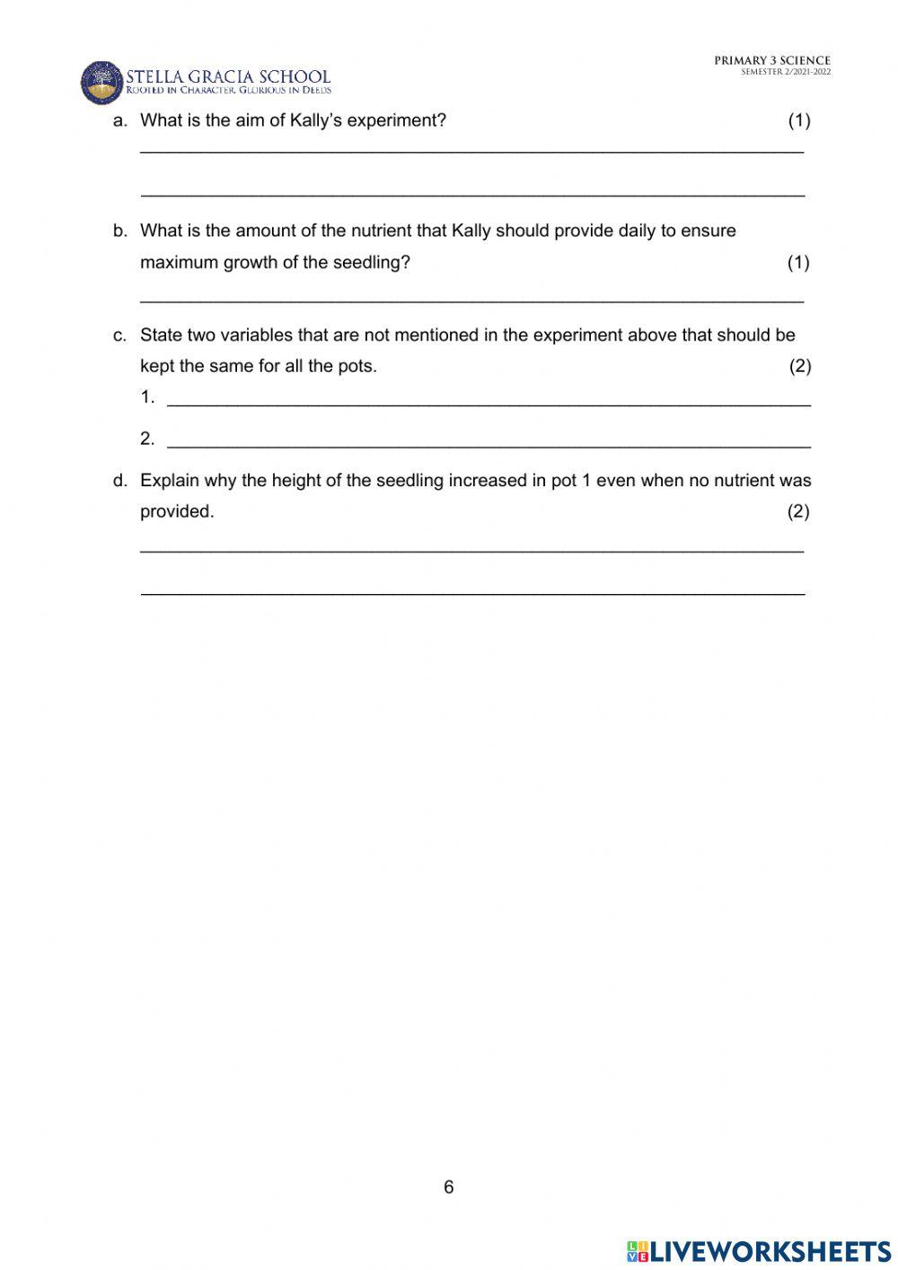 YEA P3 Science Part 1