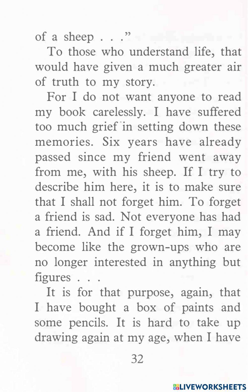 Vocab-The Little Prince 3-Fill in the blank