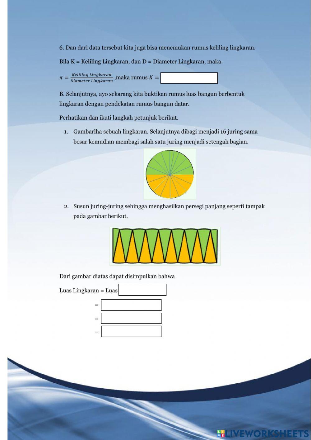 Elektronik Lembar Kerja Peserta Didik 2 'Keliling dan Luas Lingkaran'