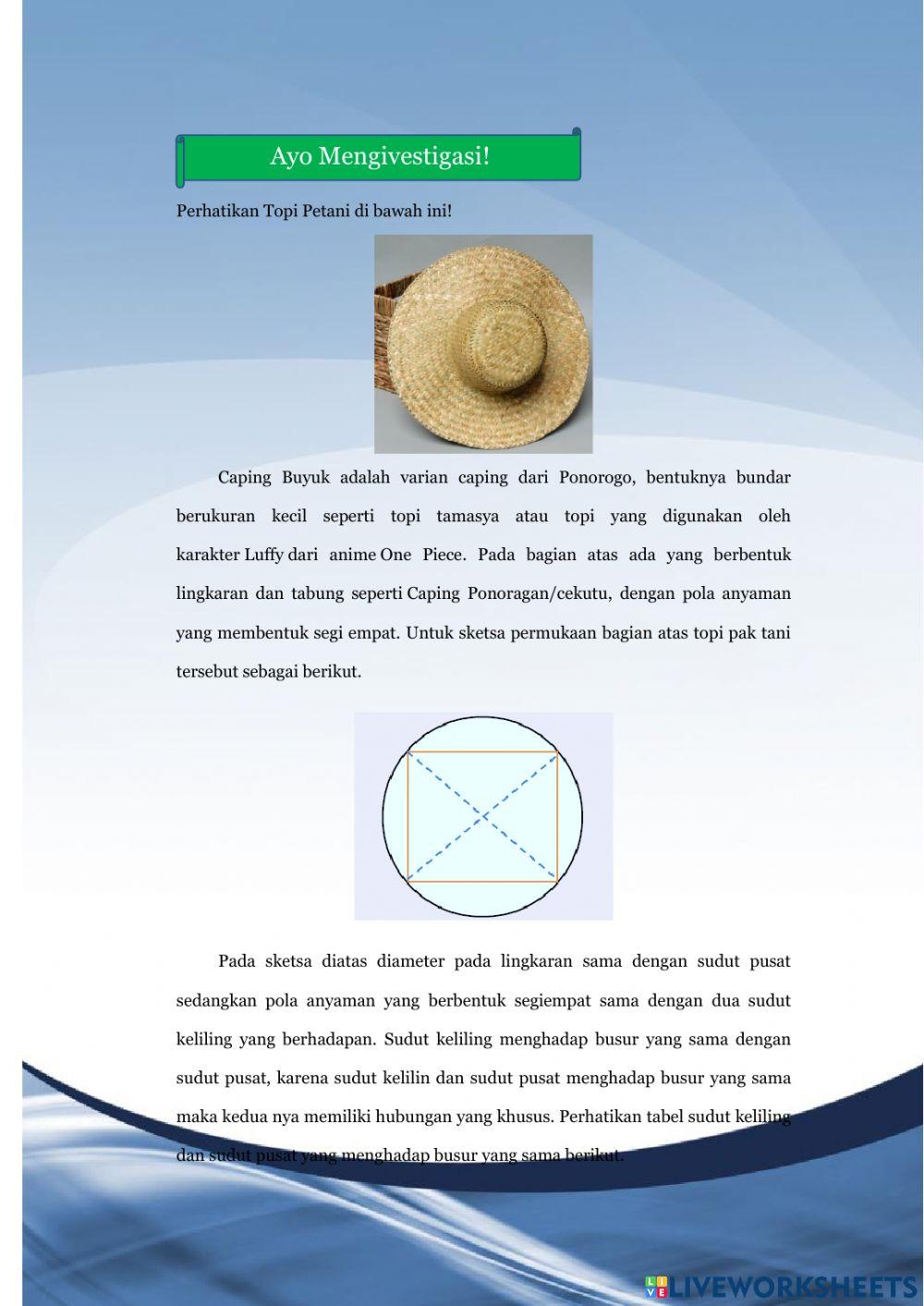Elektronik Lembar Kerja Peserta Didik 3 'Sudut Pusat dan Sudut Keliling Lingkaran'