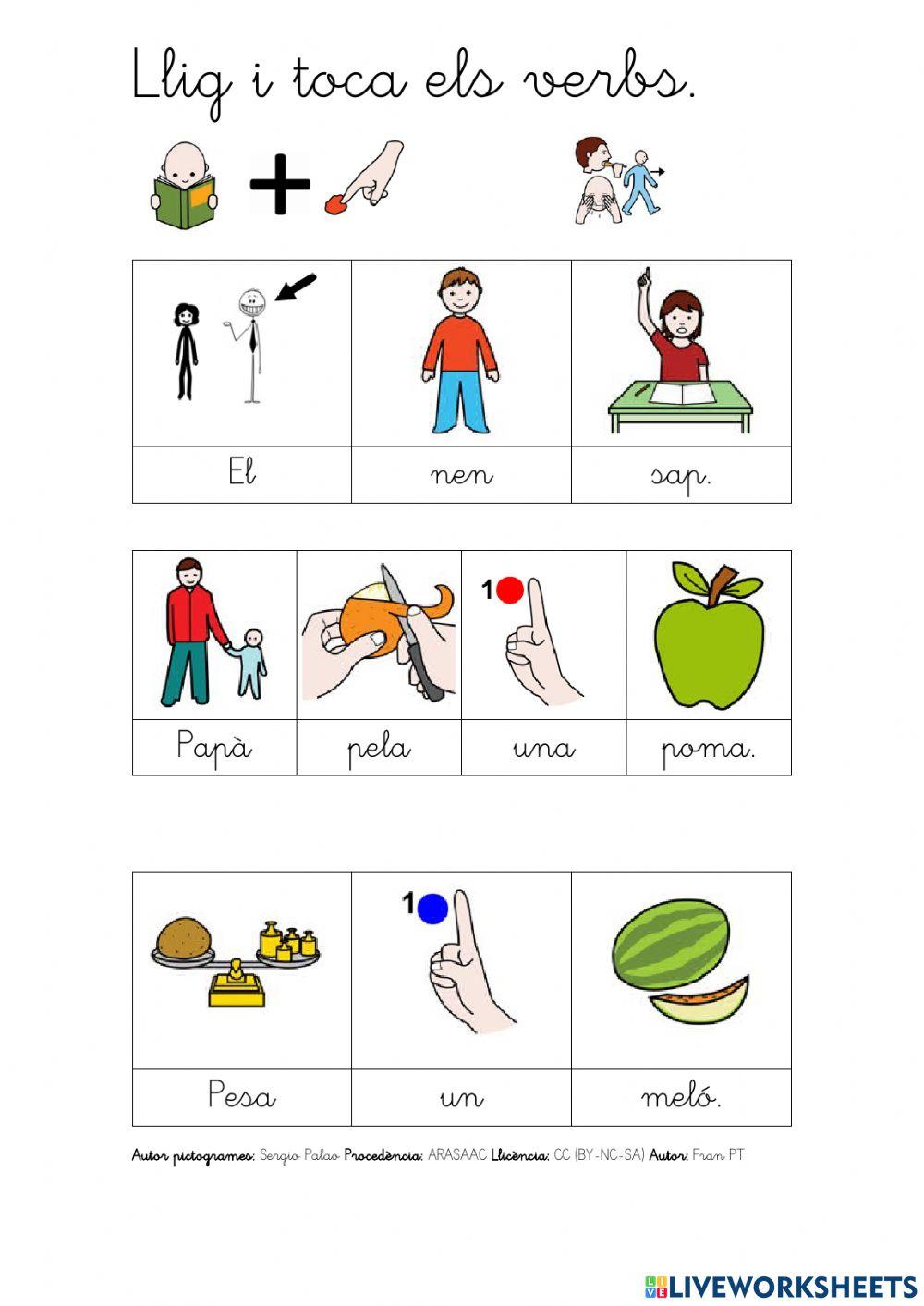 Identificar verbs amb p, l, s.