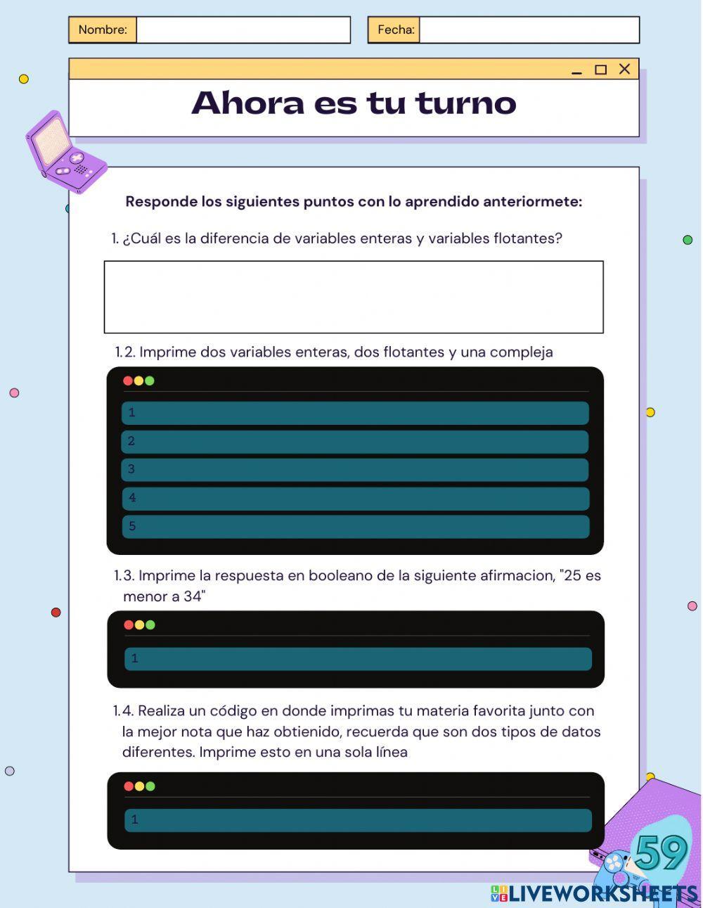 Ejercicio Python -Variables, datos, conversión y concatenación