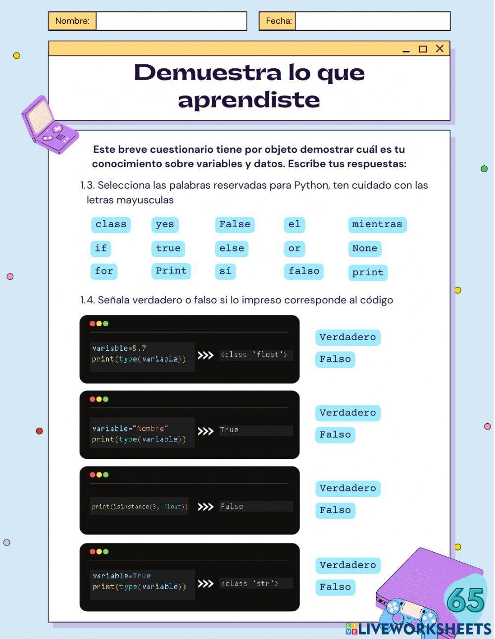 Ejercicio Python -Variables, datos, conversión y concatenación