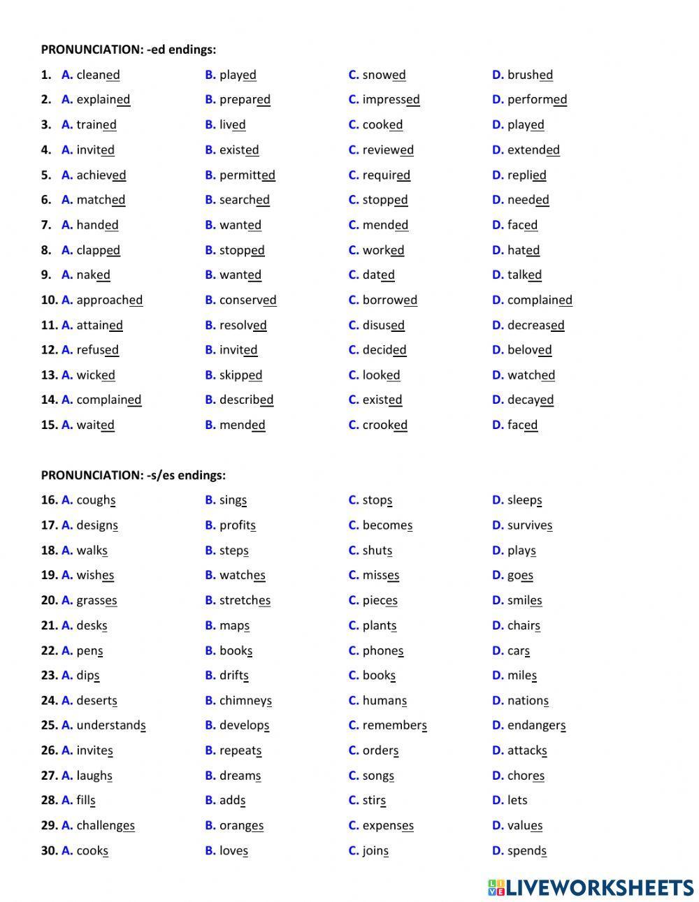 Ôn TN - Đuôi ed-s.es