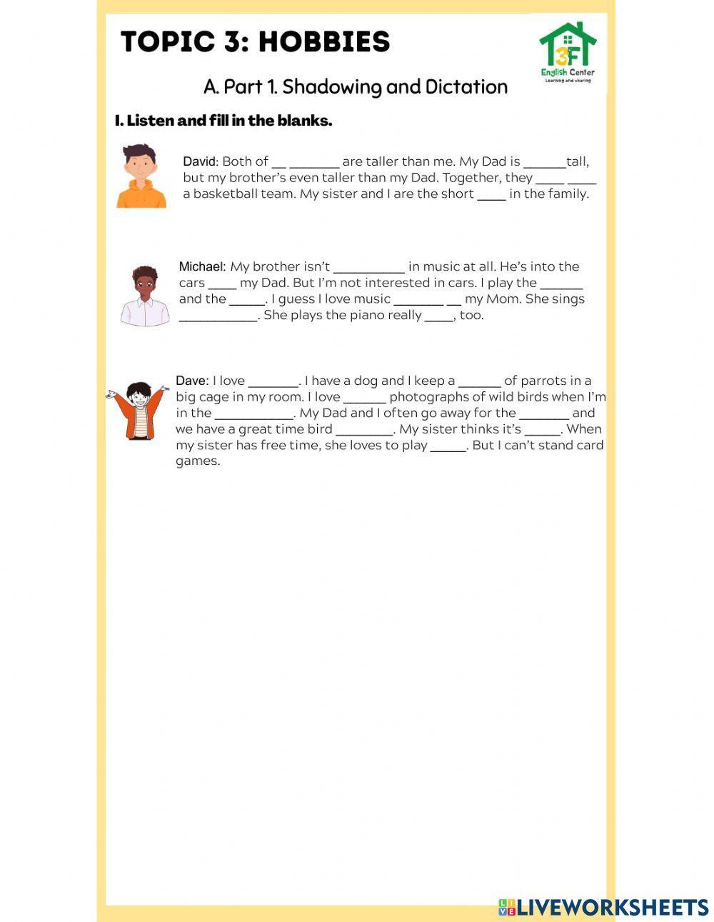 Topic 3-Hobbies-Listening