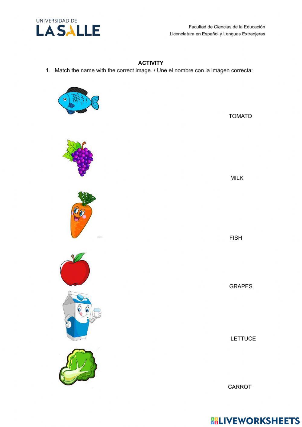 Healthy and unhealthy food