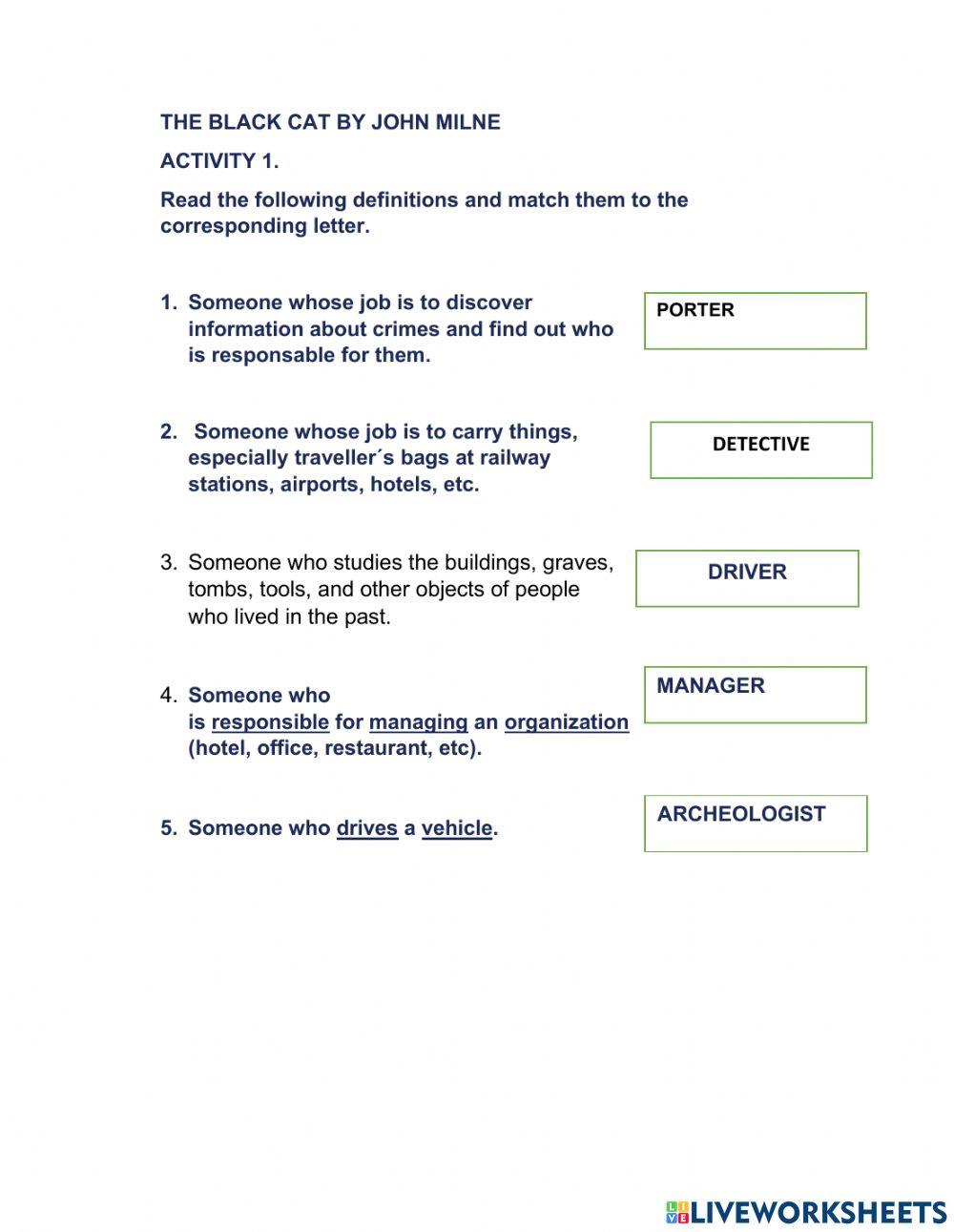 The Black Cat by John Milne JOBS