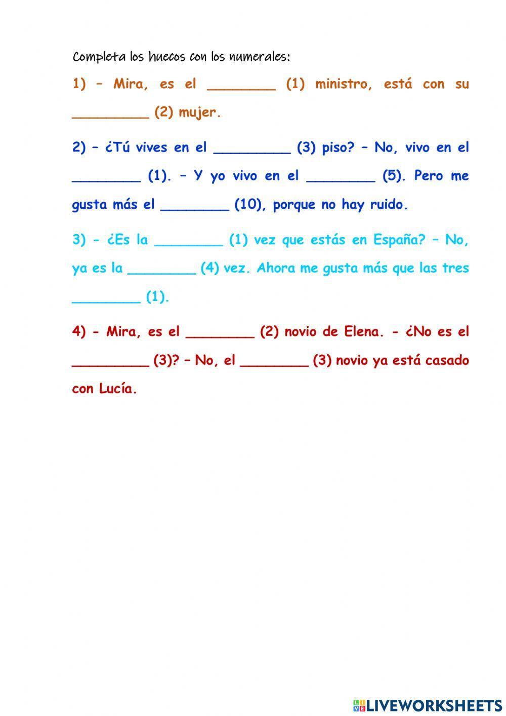 Numerales ordinales