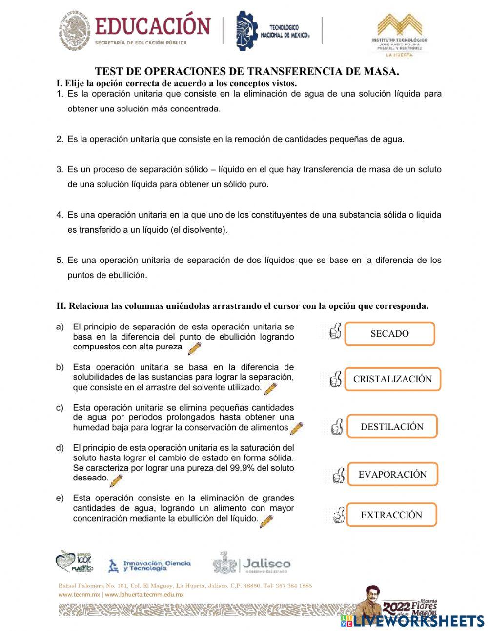 Operaciones de transferencia de Masa