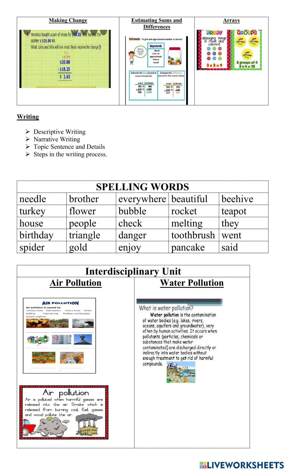 Grade 3 Summer Term Study Guide
