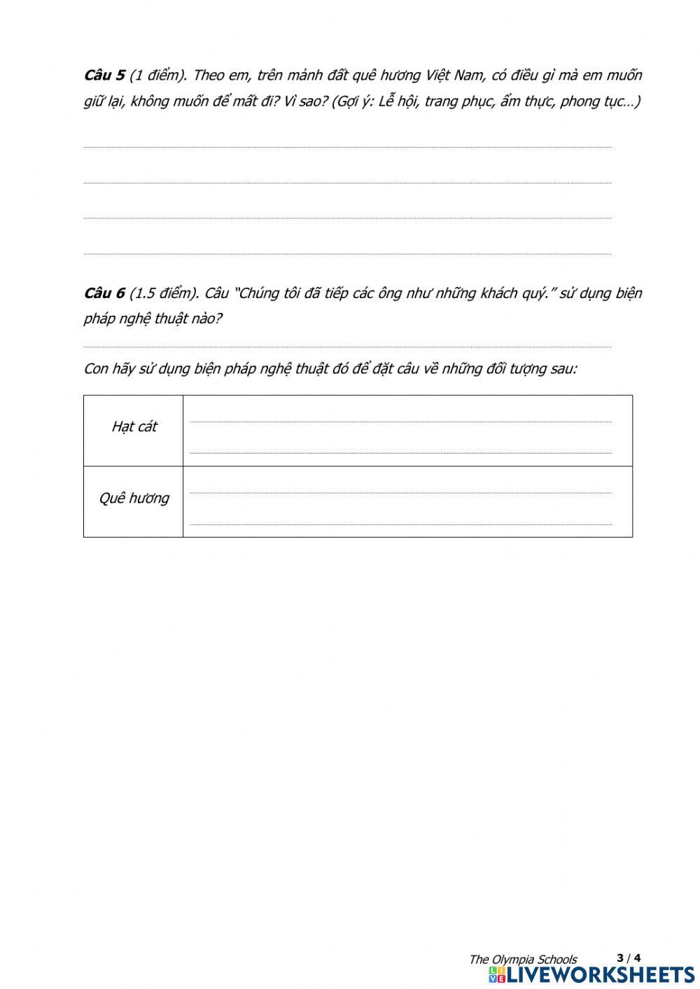 Ôn tập hkii - đọc - viết