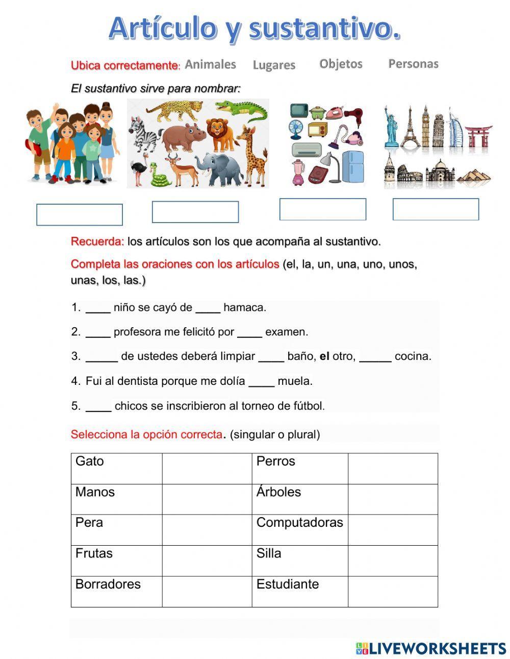 Artículo y sustantivo