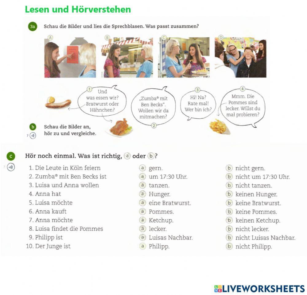 Feste feiern .Leseverstehen und Hörverstehen