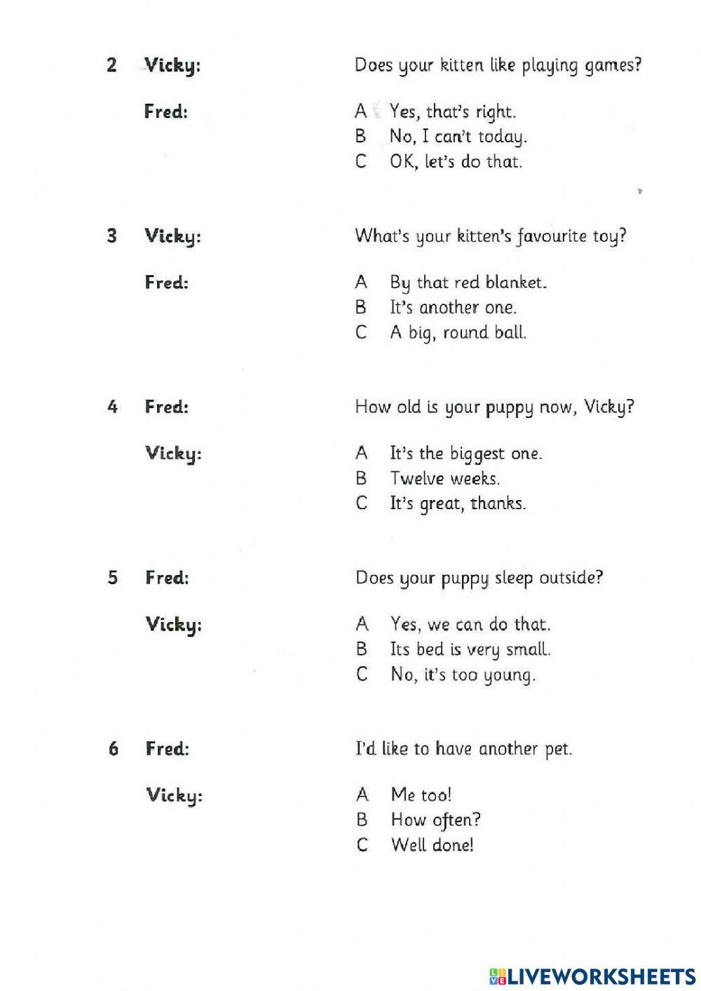 Idict 2-Test unit 1-Animals-Reading and writing test part 1