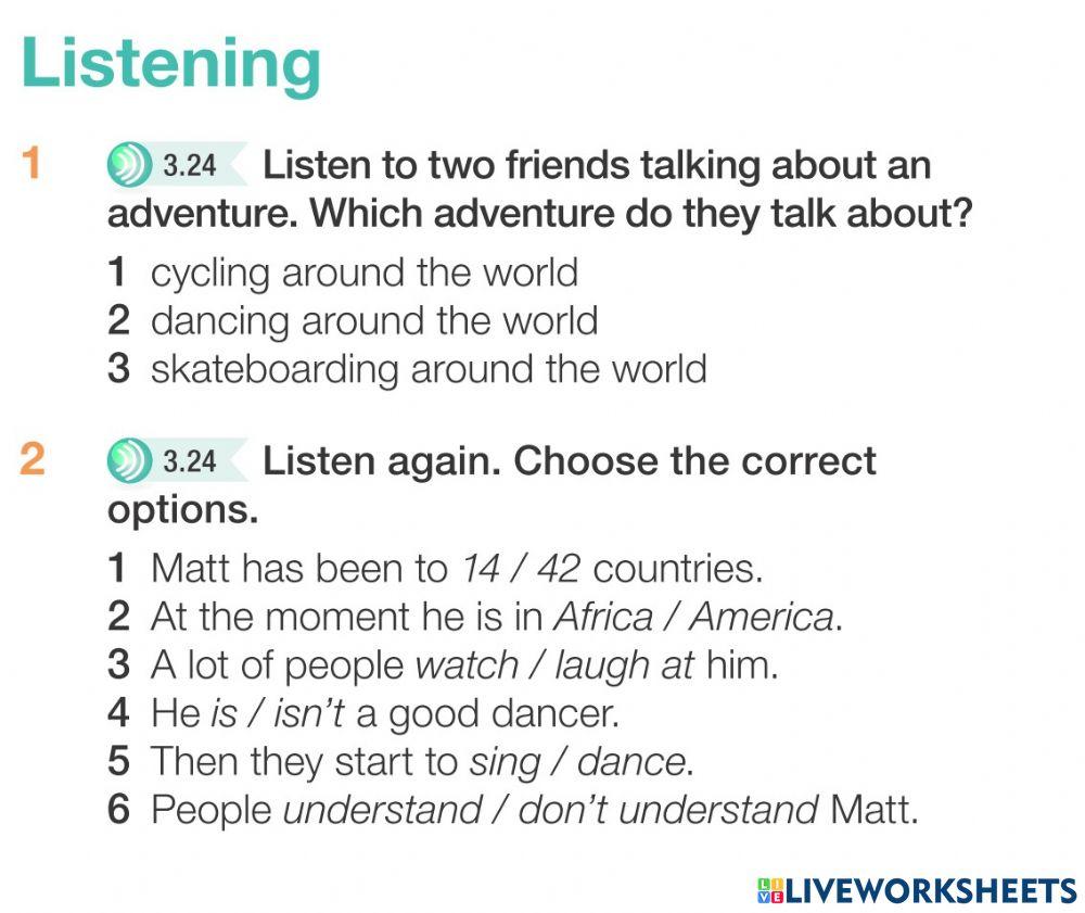 Talking about an  adventure