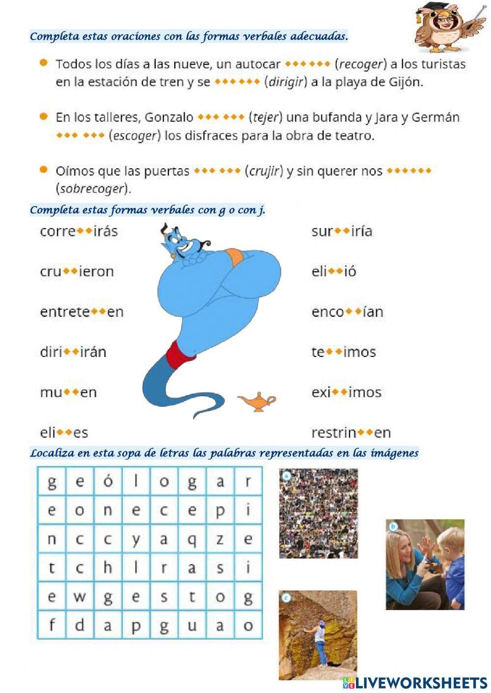 Palabras con ge y gi