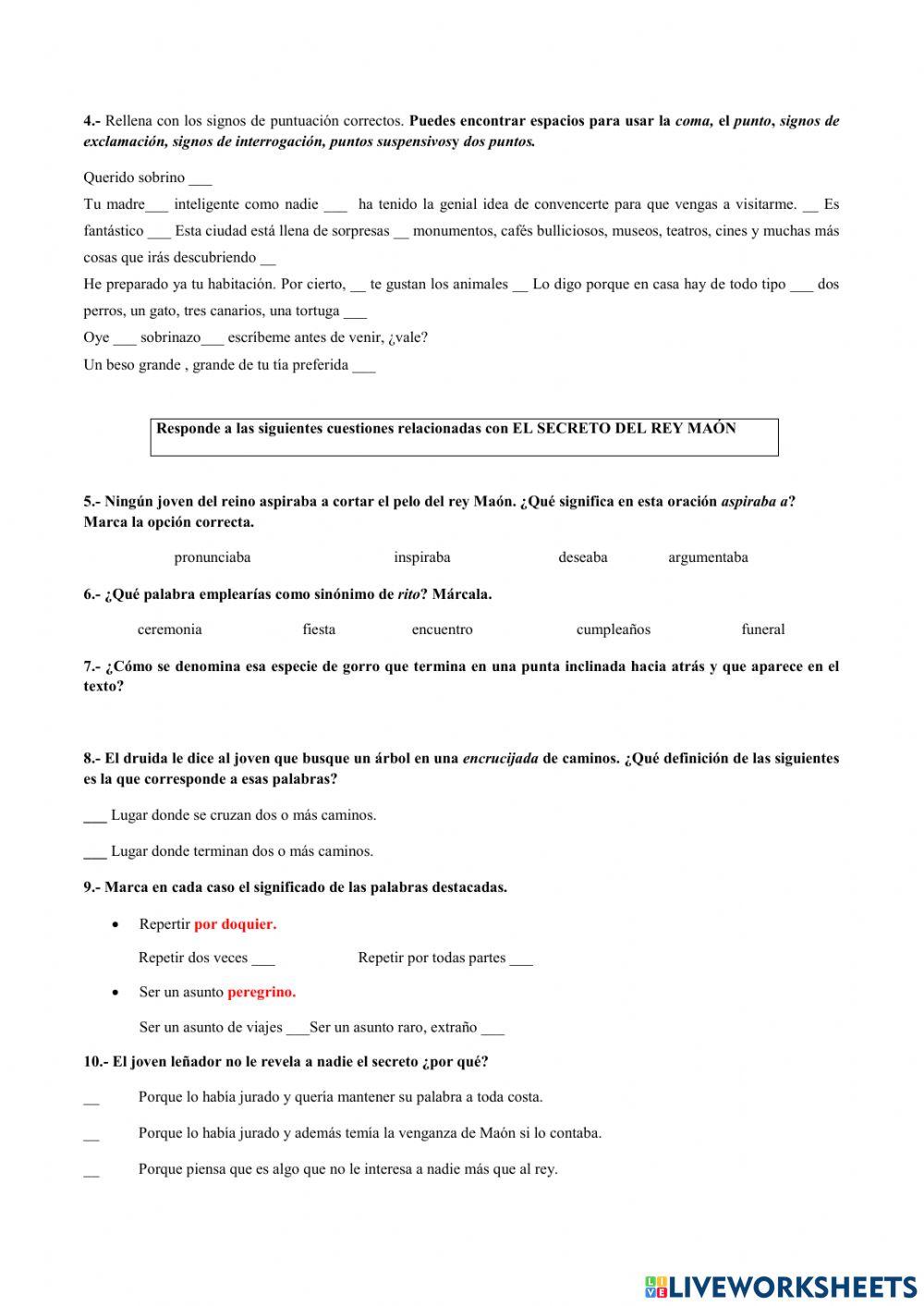 Control lengua unidad 10