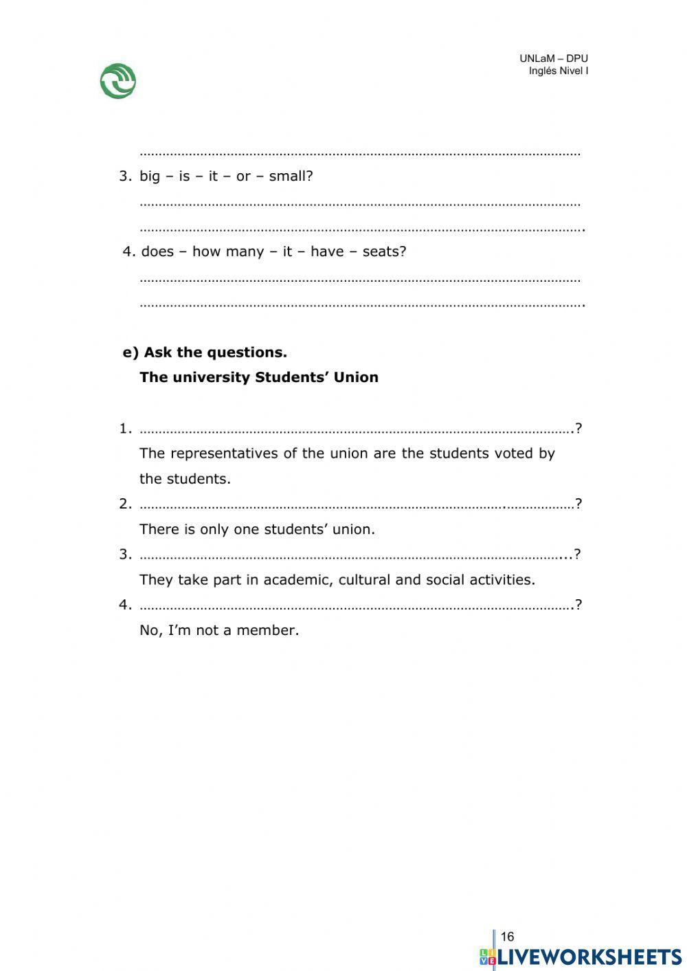 UNLaM - PRESENT SIMPLE