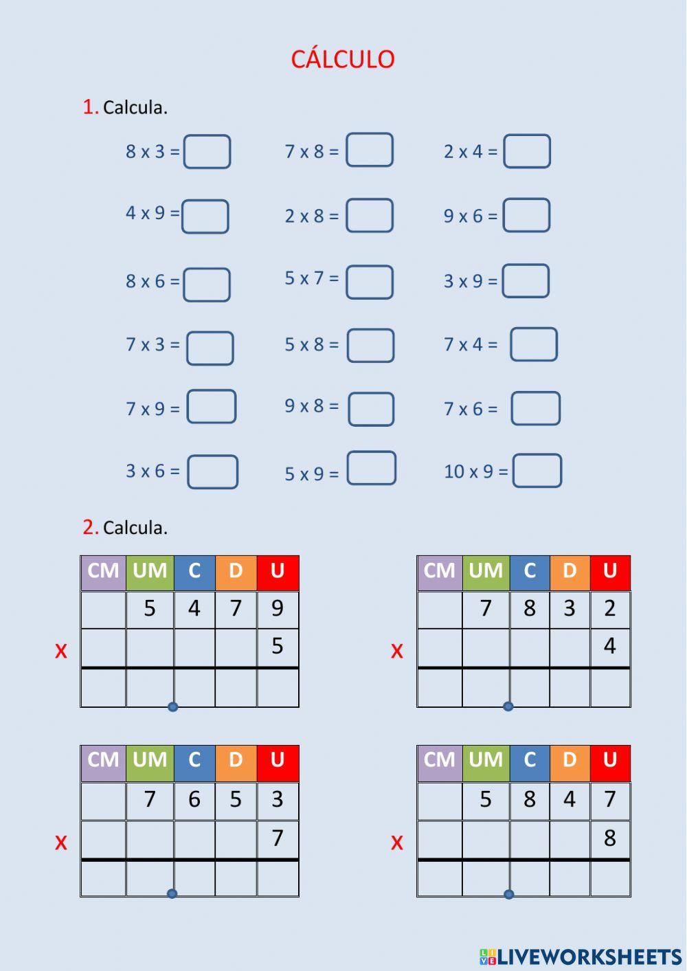 Cálculo y operaciones