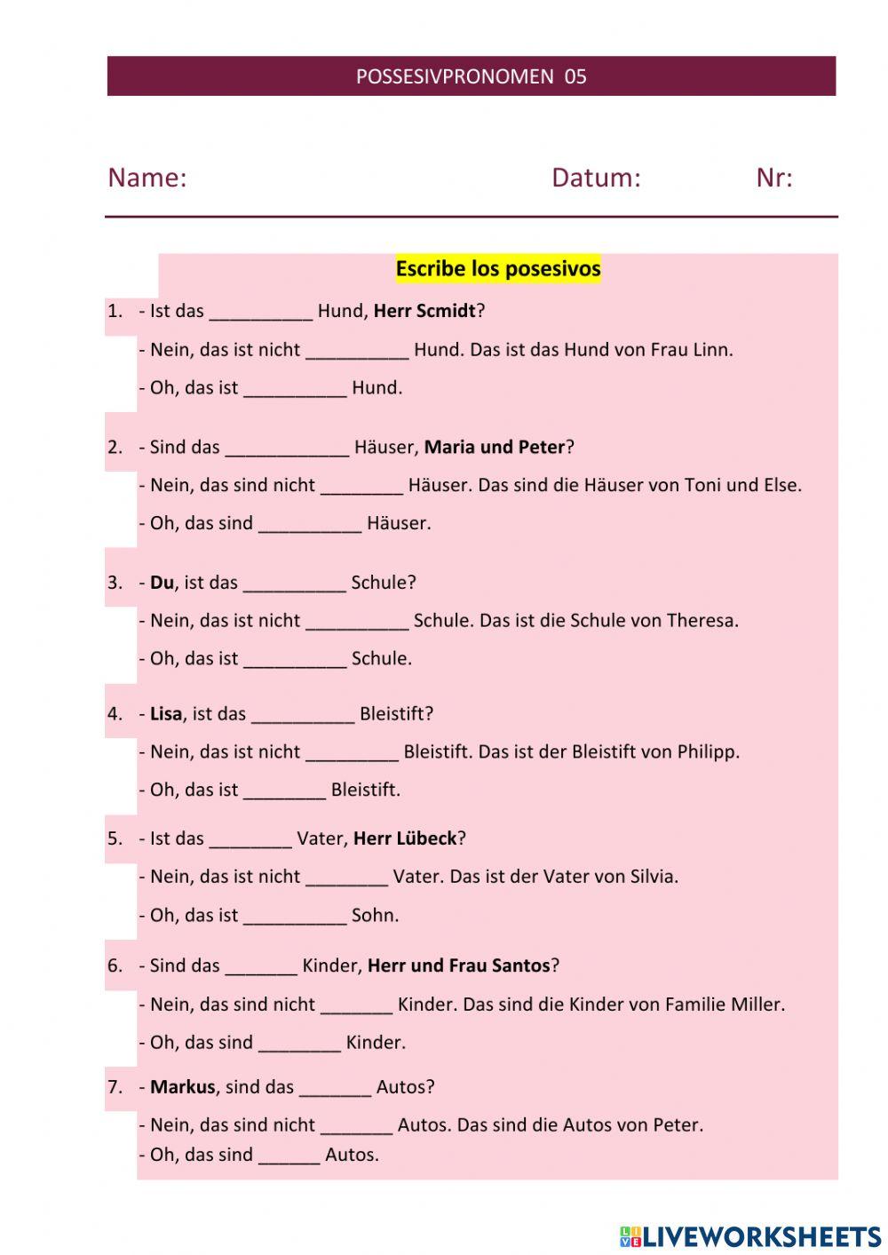 Possessivpronomen 05