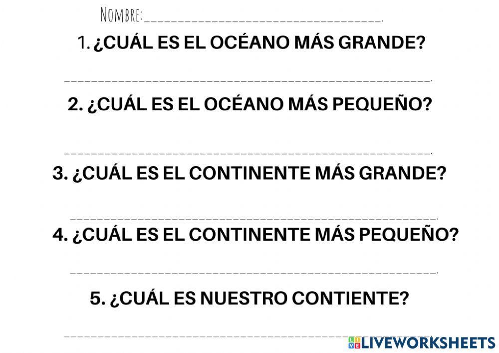 Oceanos y continentes