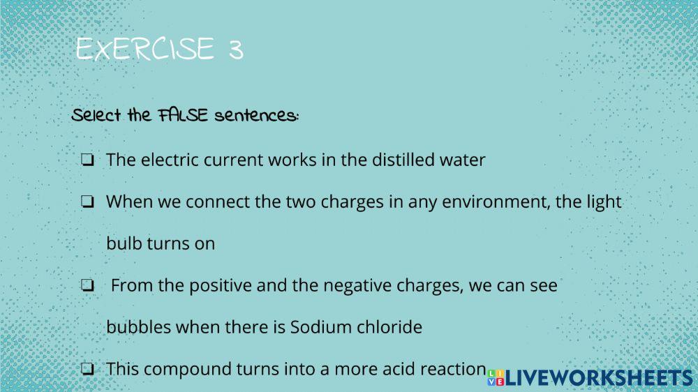 Electric current in liquids