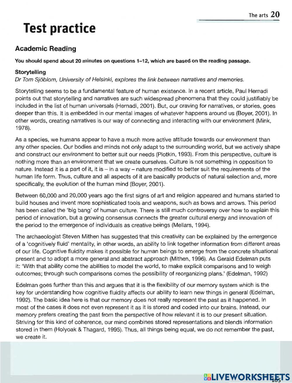 Unit 20- test practice- reading