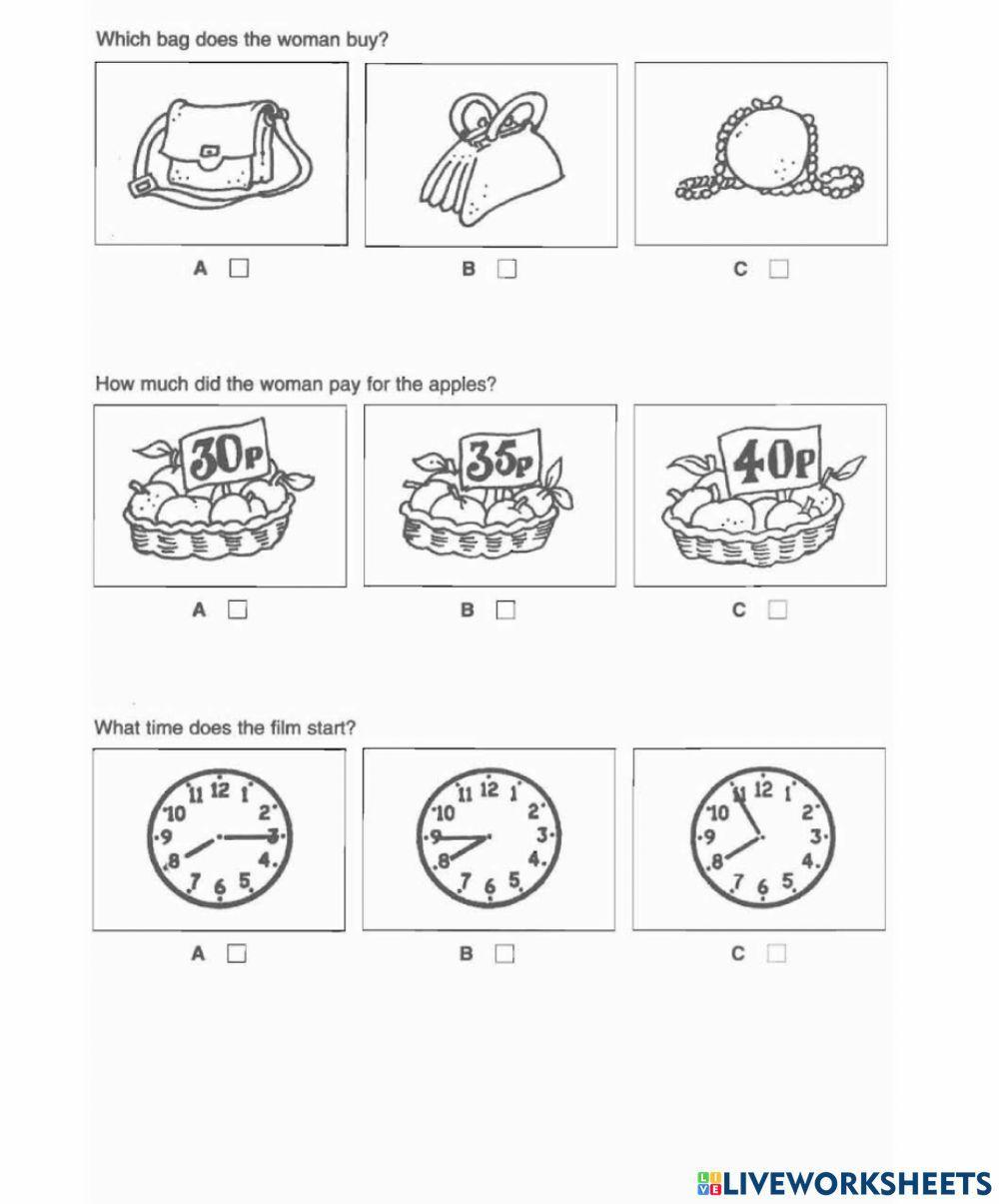 Ket 1-test 2-listening-part 1