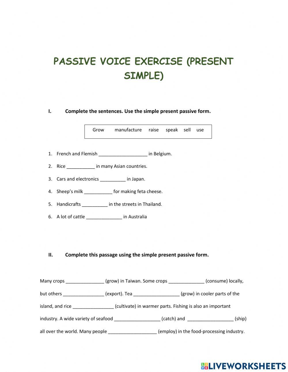 Simple Present Passive Voice
