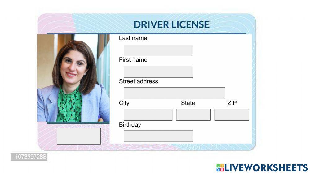 Drivers License for Nadia