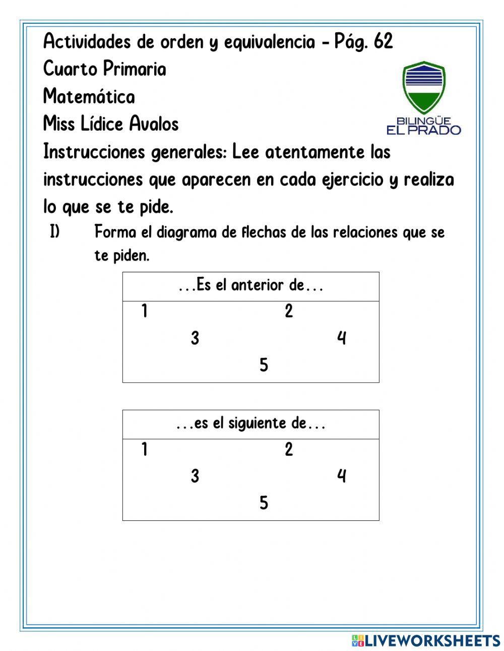 Relaciones de orden y equivalencia