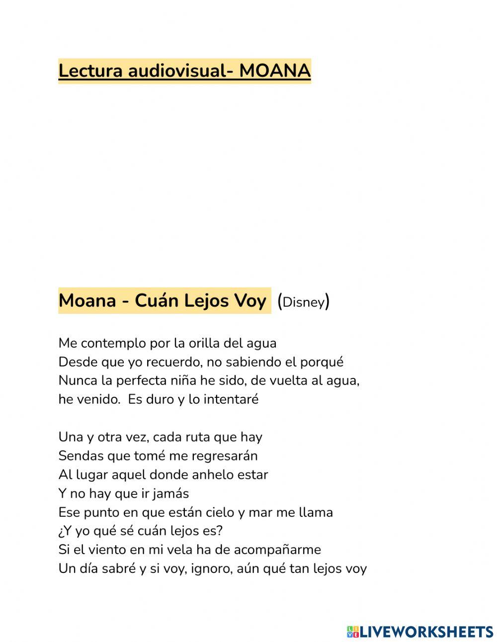 MOANA: Lectura comprensiva audiovisual.