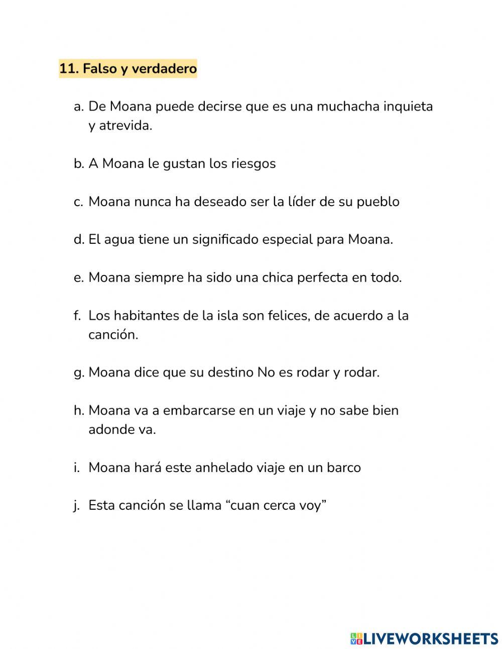 MOANA: Lectura comprensiva audiovisual.