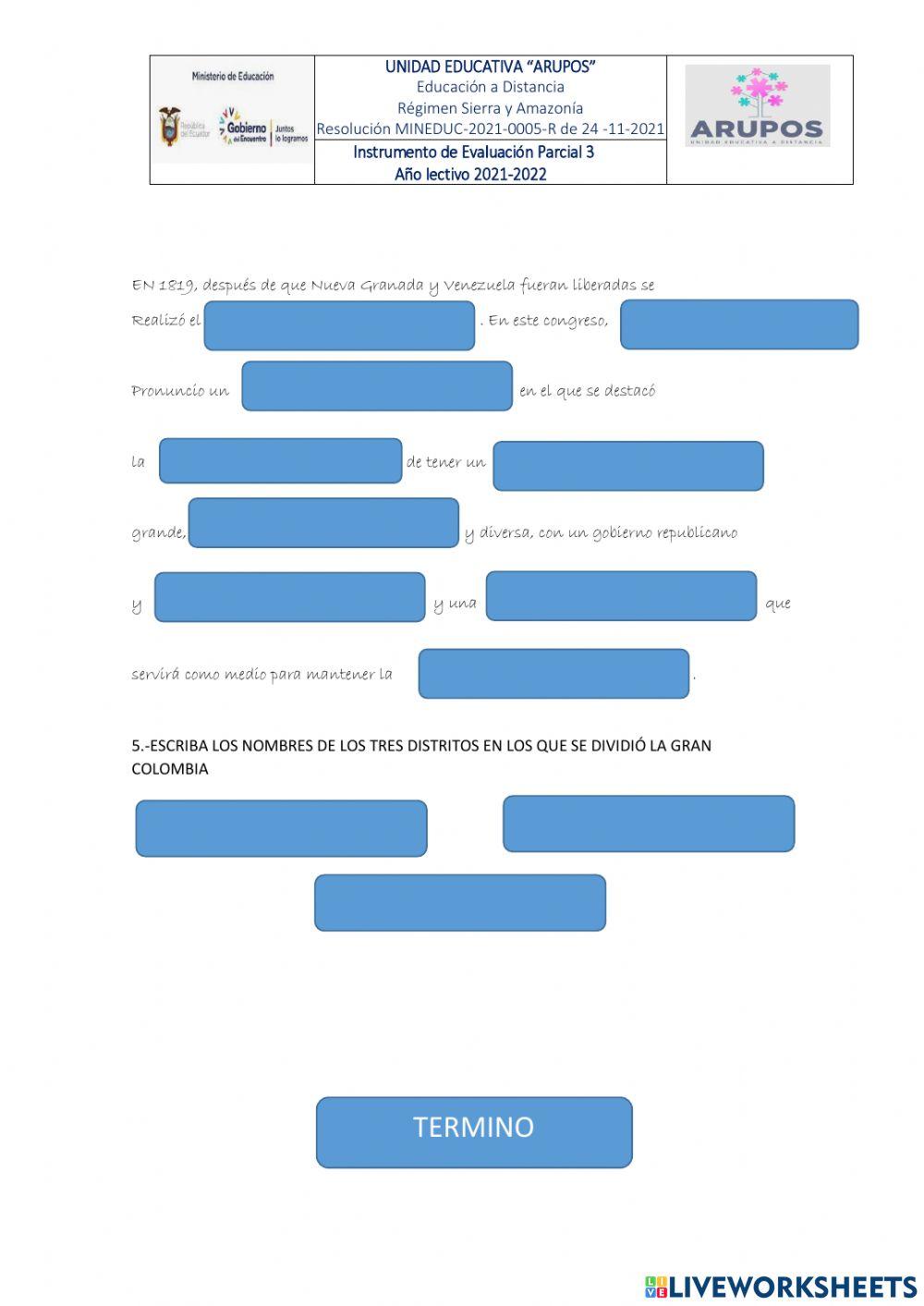 Evaluacion i parcial ii quimestre