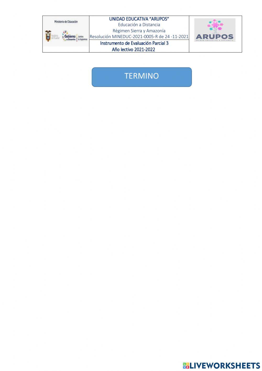 Evaluacion i parcial ii quimestre