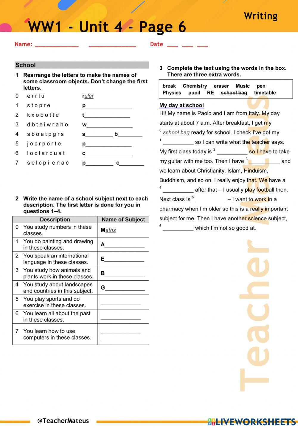 WW1 - Unit 4 - Page 6