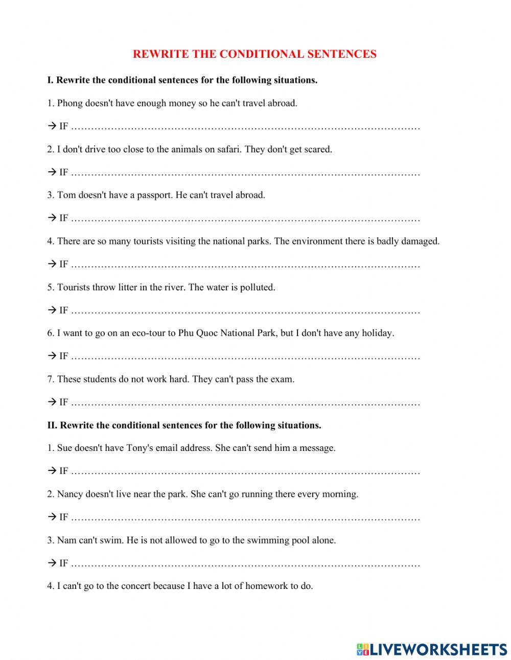Revision CONDITIONAL SENTENCES