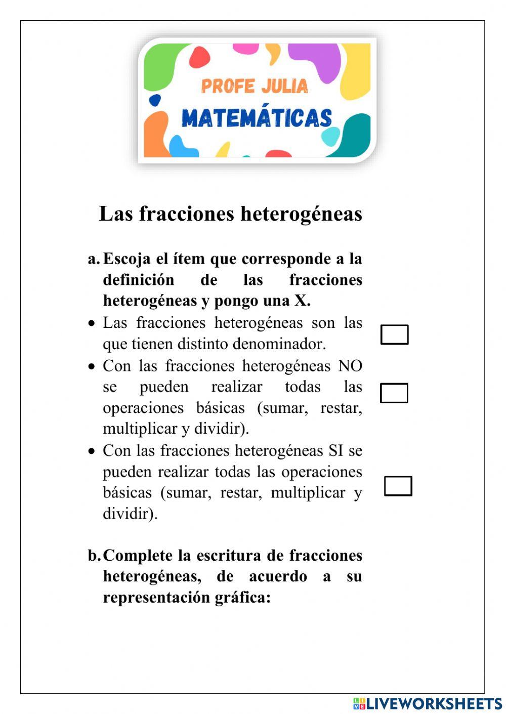 Fracciones heterogéneas