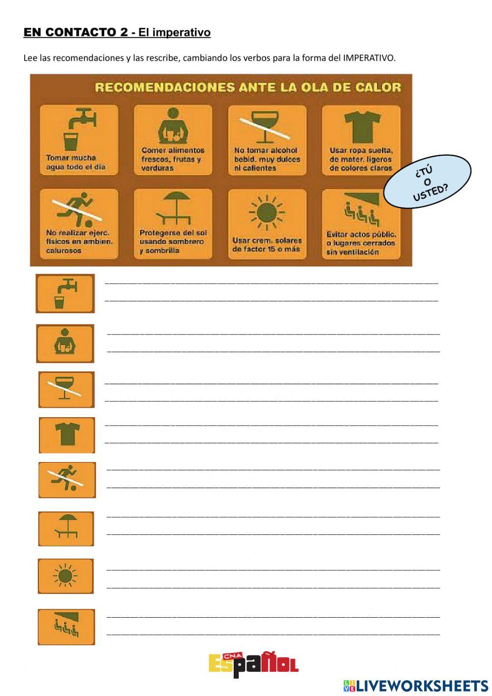 El modo imperativo - En Contacto 2