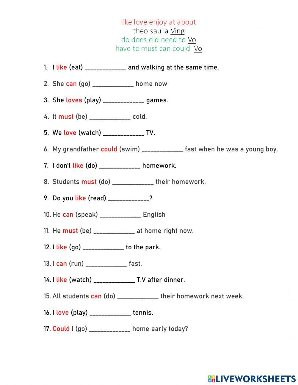 Gerund and infinitive