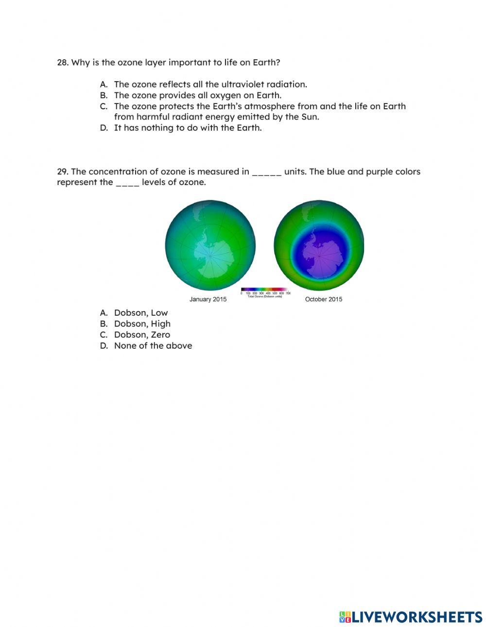 Worksheet for Science 7: SBA Worksheet