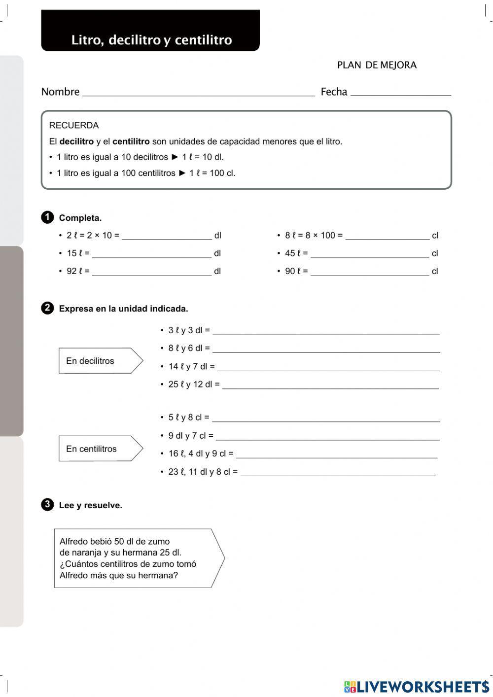 Fichas unidades capacidad y masa