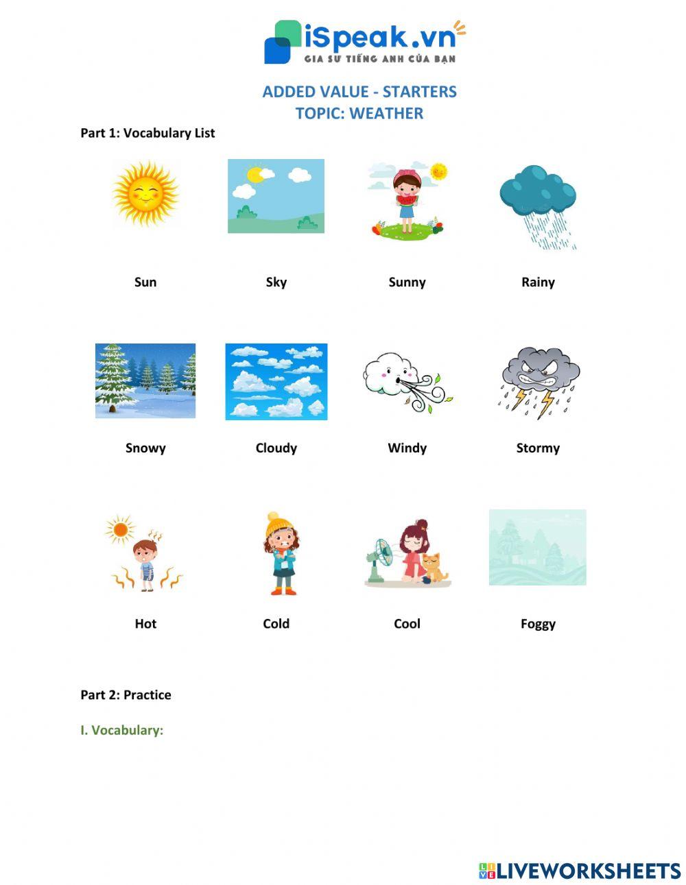 ADDED VALUE STARTERS-Weather