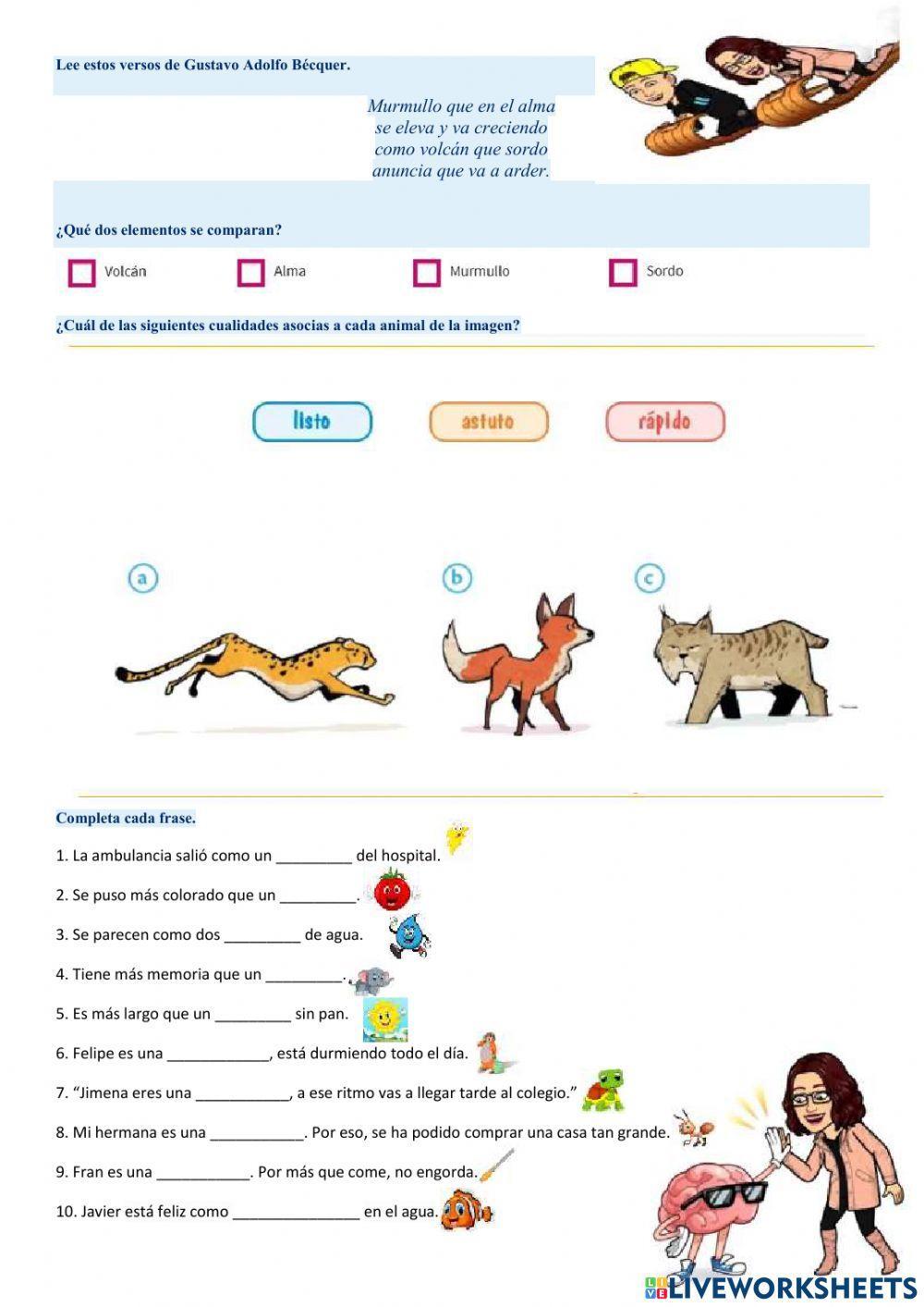 Recursos Literarios. La Comparación