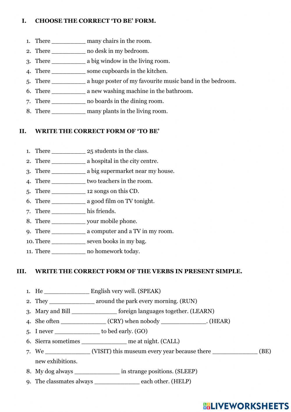 Present Simple, Present Continuous, Reading, To Be