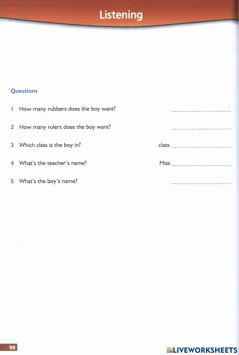 STARTERS SUCCEED LISTENING TEST 6