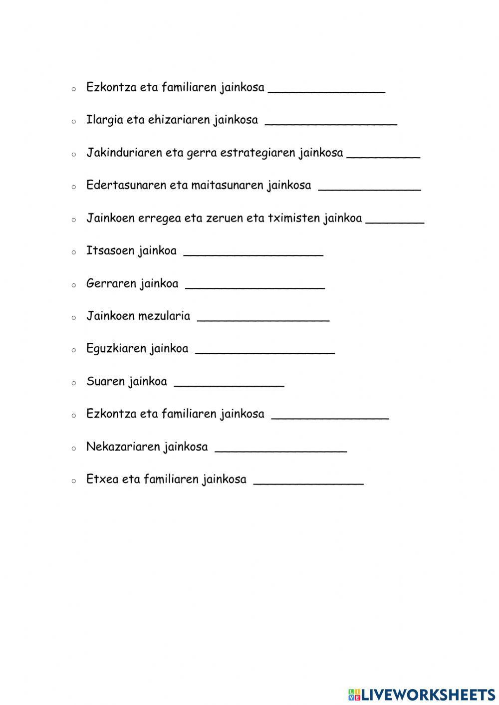 Erromatar eta Greziar Jainko eta Jainkosak