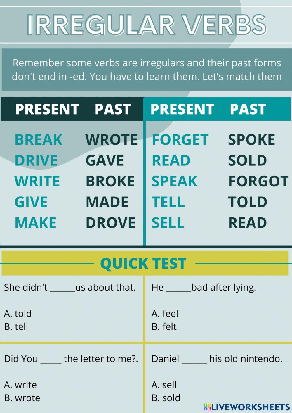 Past simple - english a1