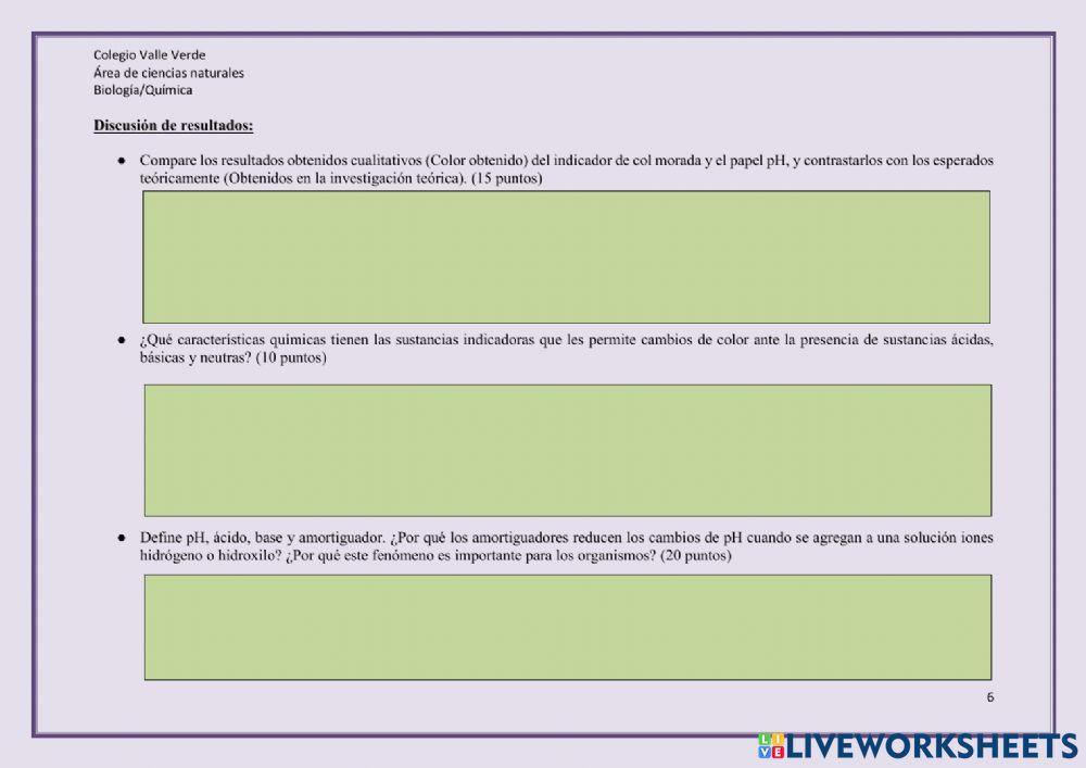 Laboratorio pH, ácidos y bases