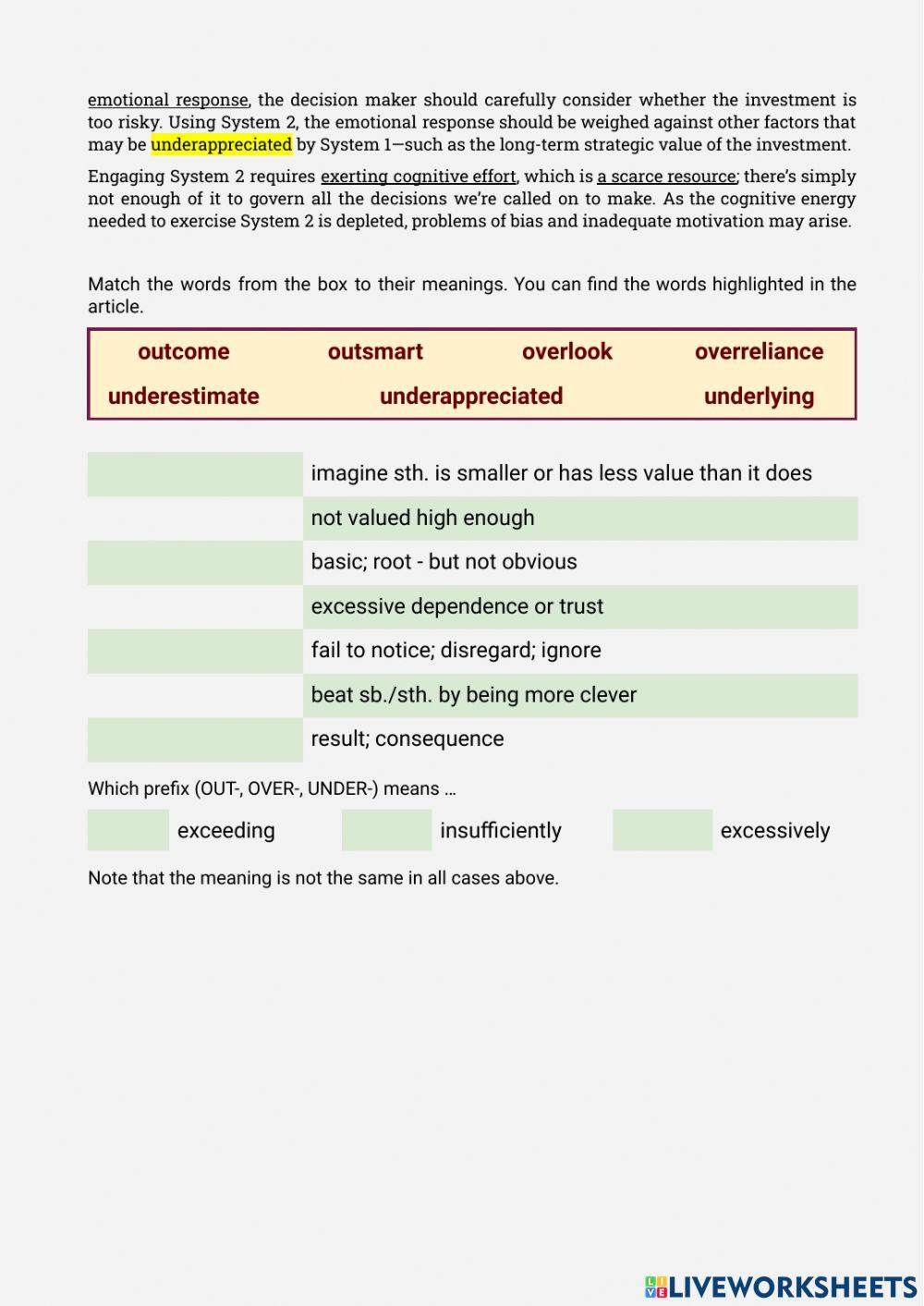 HBR Leaders As Decision Architects Pt 1 Worksheet Live Worksheets HBR Leaders As Decision Architects Pt 1 Worksheet Live Worksheets